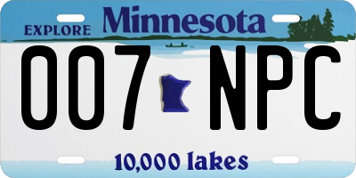 MN license plate 007NPC