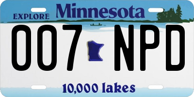 MN license plate 007NPD