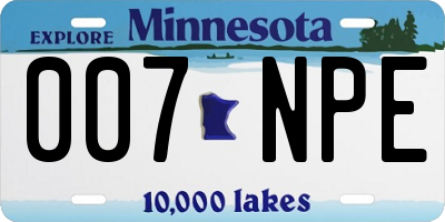 MN license plate 007NPE