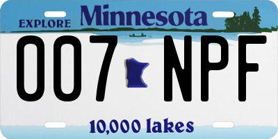 MN license plate 007NPF