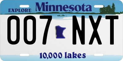 MN license plate 007NXT