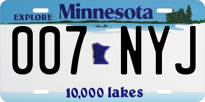 MN license plate 007NYJ