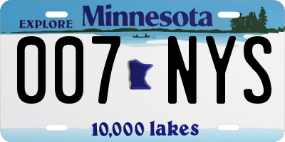 MN license plate 007NYS