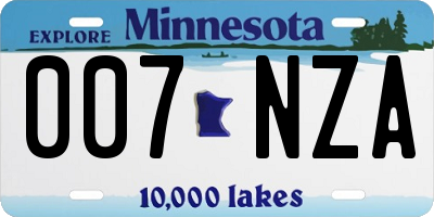 MN license plate 007NZA