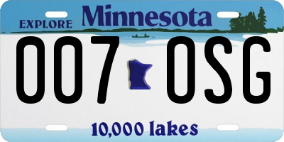 MN license plate 007OSG