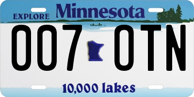 MN license plate 007OTN