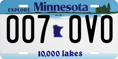 MN license plate 007OVO
