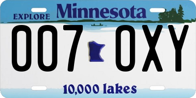 MN license plate 007OXY