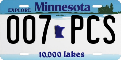 MN license plate 007PCS