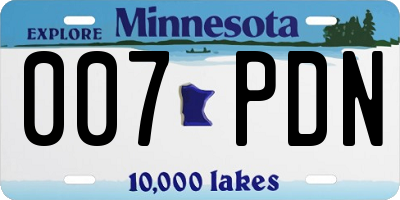 MN license plate 007PDN
