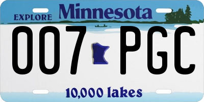 MN license plate 007PGC