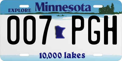 MN license plate 007PGH