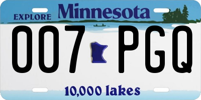 MN license plate 007PGQ