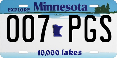 MN license plate 007PGS
