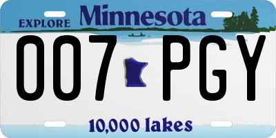 MN license plate 007PGY