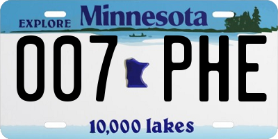 MN license plate 007PHE