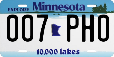 MN license plate 007PHO
