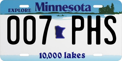 MN license plate 007PHS