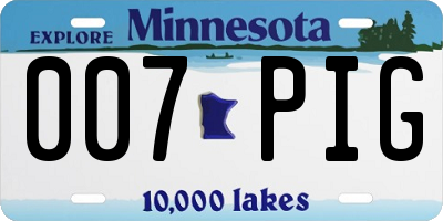 MN license plate 007PIG