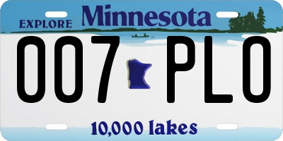 MN license plate 007PLO