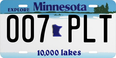 MN license plate 007PLT