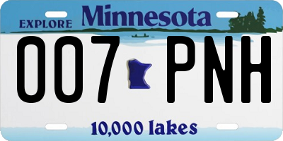 MN license plate 007PNH