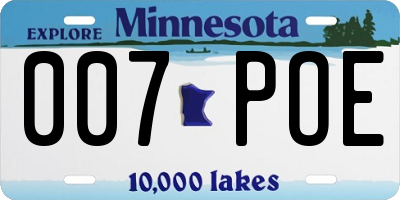 MN license plate 007POE