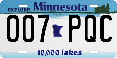 MN license plate 007PQC
