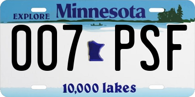 MN license plate 007PSF