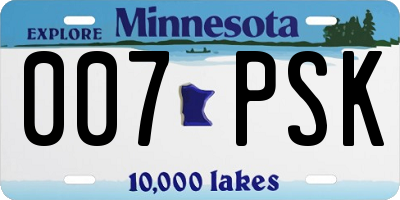 MN license plate 007PSK