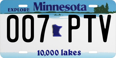 MN license plate 007PTV