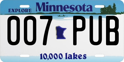 MN license plate 007PUB