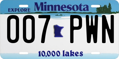 MN license plate 007PWN