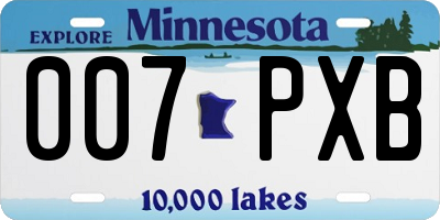 MN license plate 007PXB