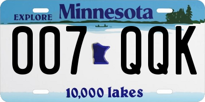 MN license plate 007QQK