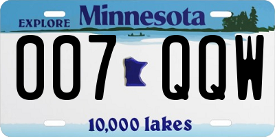 MN license plate 007QQW