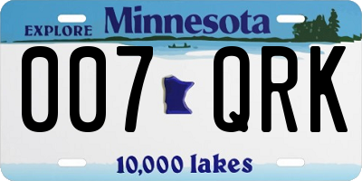 MN license plate 007QRK