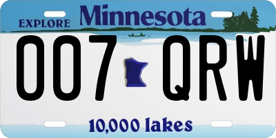 MN license plate 007QRW