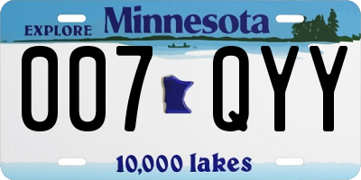 MN license plate 007QYY