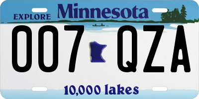 MN license plate 007QZA