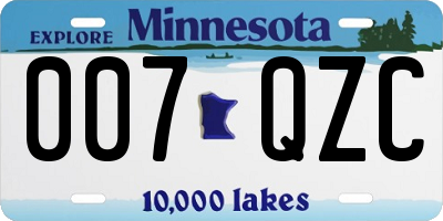 MN license plate 007QZC