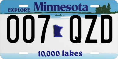 MN license plate 007QZD