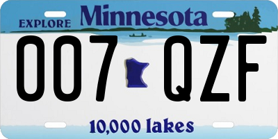 MN license plate 007QZF