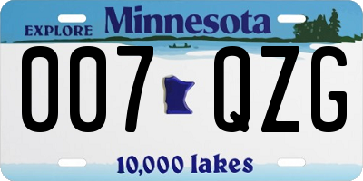 MN license plate 007QZG