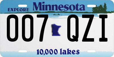 MN license plate 007QZI