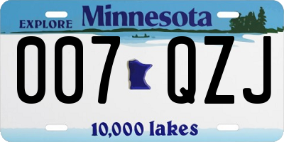 MN license plate 007QZJ