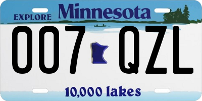 MN license plate 007QZL