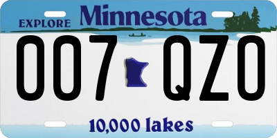 MN license plate 007QZO