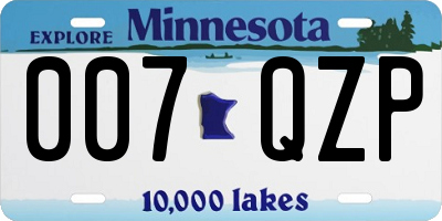 MN license plate 007QZP