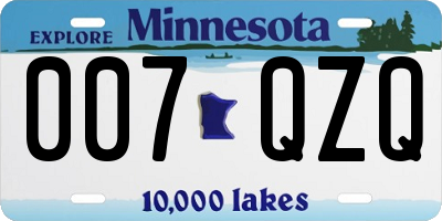 MN license plate 007QZQ